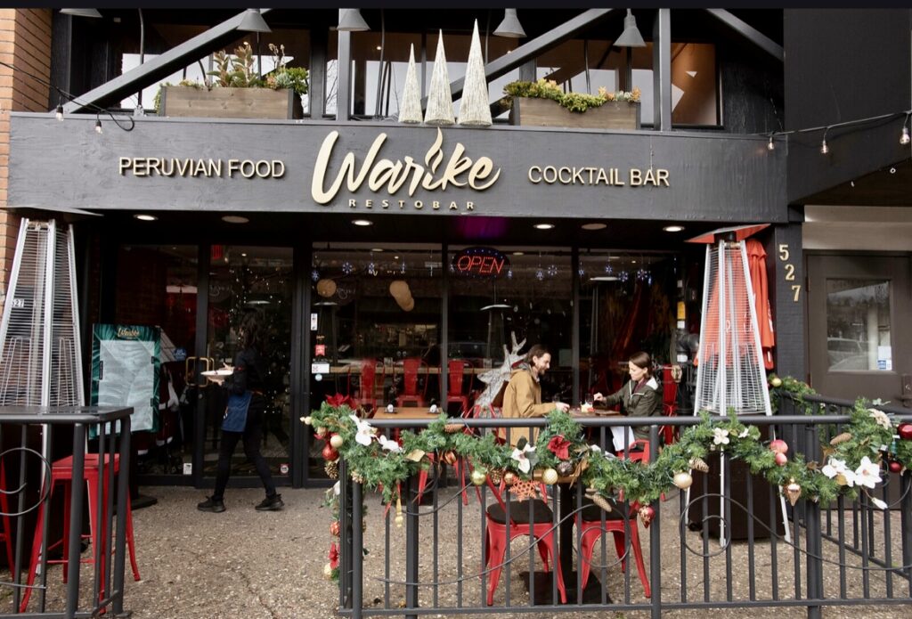 exterior of warike restaurant Peruvian food cocktail bar