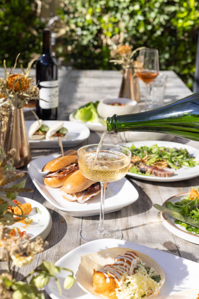 Outdoor lunch spread at FARMSTAND.