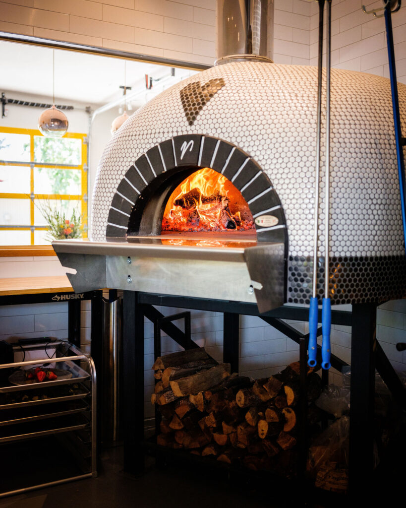 Wood fire oven.